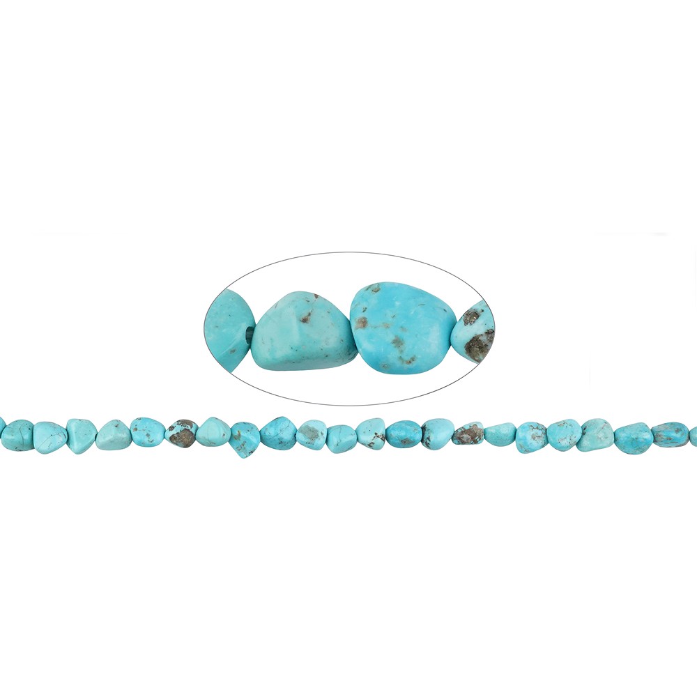 Strand of nuggets, Turquoise (stab.), 11-15 x 04-08mm (39cm) | Marco Schreier