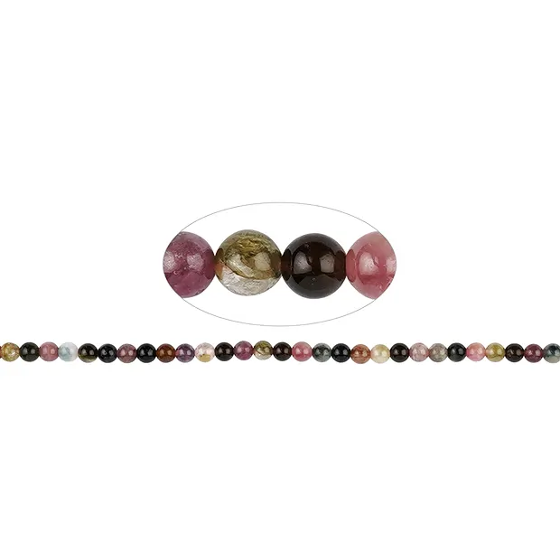 Strang Kugeln, Turmalin (bunt), 03mm | Schreier Edelsteine, Heilsteine & Schmuck