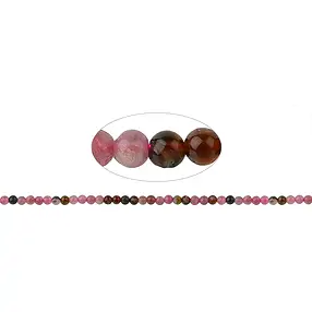 Strang Kugeln, Turmalin (bunt/pink), 04mm | GH Edelsteine, Heilsteine & Schmuck