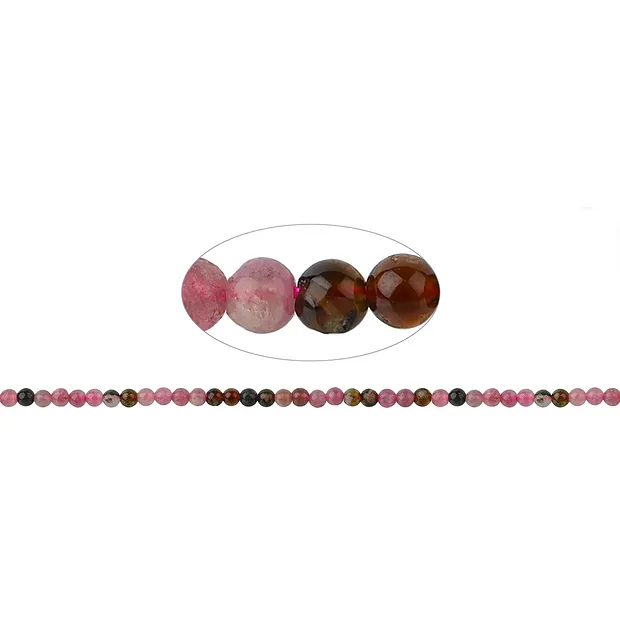 Rang de colliers boules, Tourmaline (polychrome/rose), 04mm | Marco Schreier