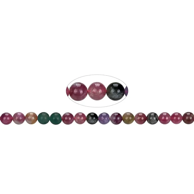 Rang de colliers boules, Tourmaline (polychrome), 05,5 - 06,5mm | Marco Schreier