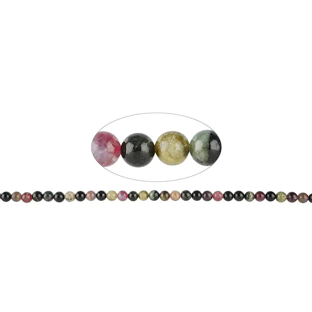 Rang de colliers boules, Tourmaline (polychrome), 07mm | Marco Schreier