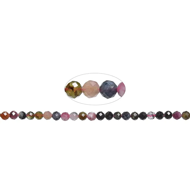String Beads, Tourmaline (multicolour), faceted, 4.5mm | Marco Schreier