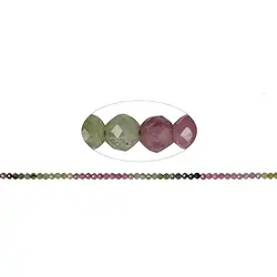 141560104020 String Beads, Tourmaline (multicolour), faceted, 02mm (42cm) | Marco Schreier