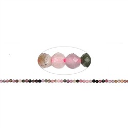 141560104821 Rang de colliers boules, Tourmaline (polychrome) A, &#xE0; facettes, 03mm (39cm) | Marco Schreier