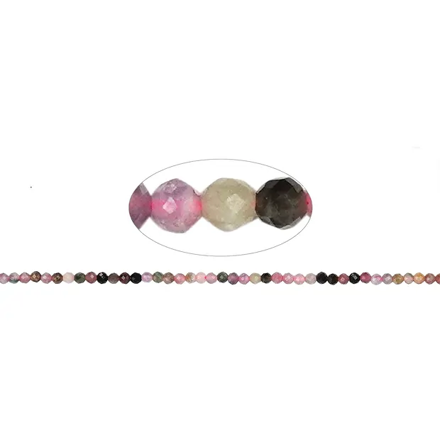 String Beads, Tourmaline (multicolour) A, faceted, 02.5 - 03.0mm | Marco Schreier