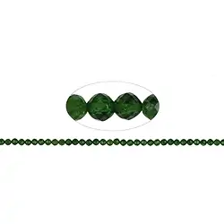 141560104823 String Beads, Tourmaline (green), faceted, 03mm (39cm) | Marco Schreier