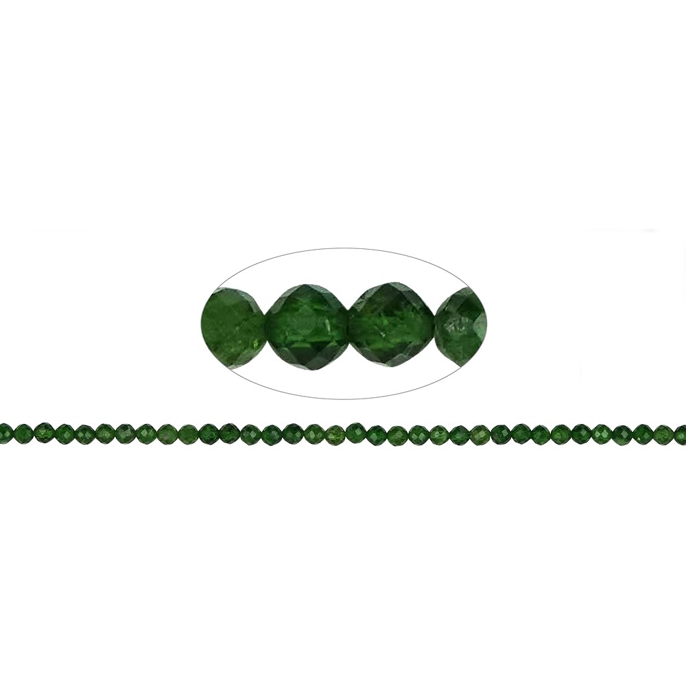 Cuentas preciosas, Turmalina (verde), facetada, 03mm (39cm) | Marco Schreier