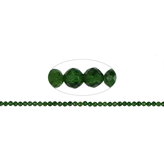 Rang de colliers boules, Tourmaline (verte), à facettes, 03mm (39cm) | Marco Schreier