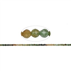 141560104824 Filo di perline, Tormalina (verde), giallo), sfaccettato, 03mm (39cm) | Marco Schreier