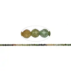 141560104824 Rang de colliers boules, Tourmaline (vert-olive, jaune), à facettes, 03mm (39cm) | Marco Schreier