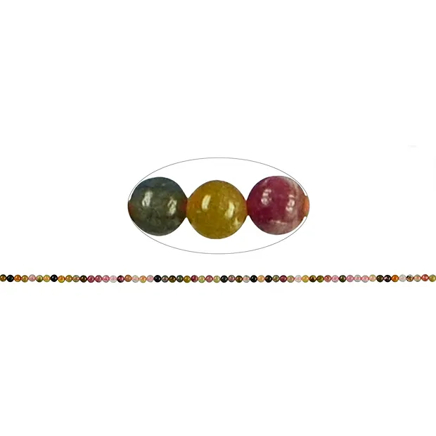Strang Kugeln, Turmalin (bunt) A-/B+, 02,25mm | Edelsteine, Heilsteine & Schmuck