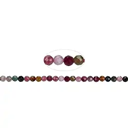 141560109920 Rang de colliers boules, Tourmaline (polychrome), facettes, 04,5mm | Marco Schreier