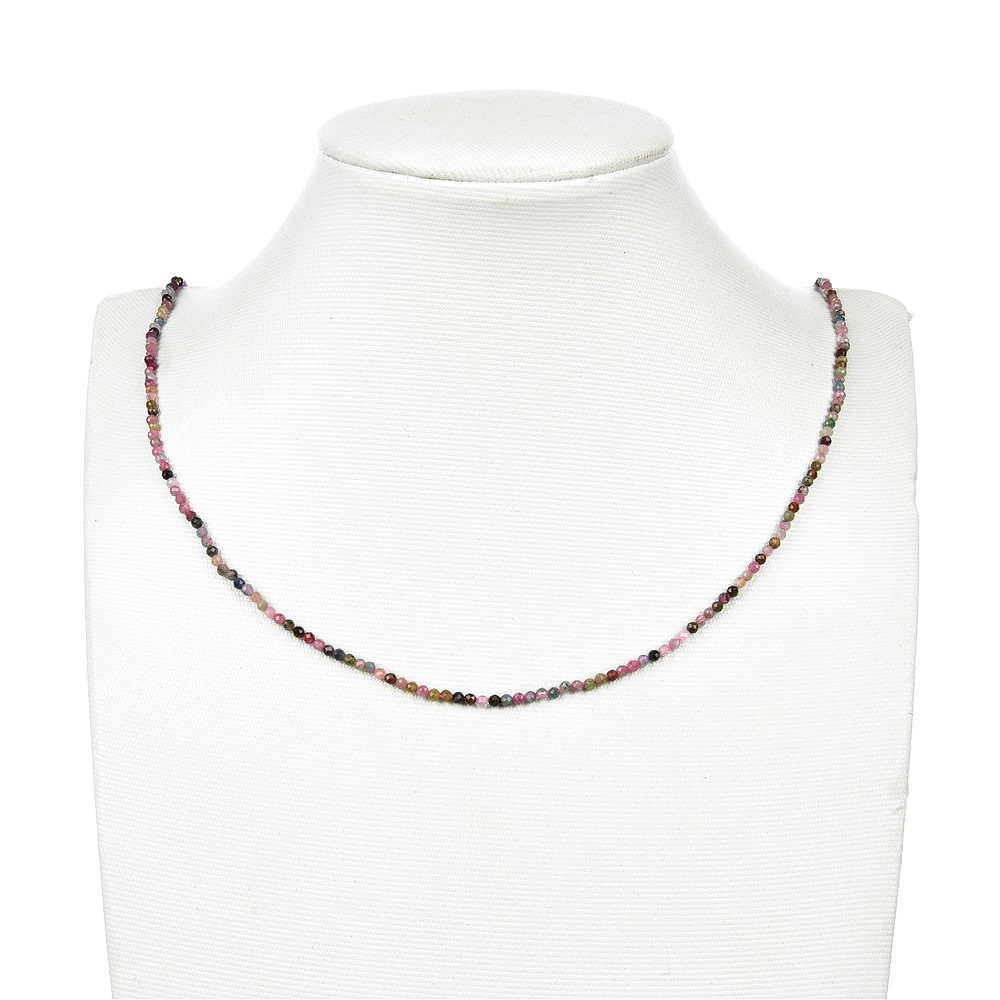 Rang de colliers boules, Tourmaline (polychrome/rose), à facettes, 02 - 02,5mm (38cm) | Marco Schreier