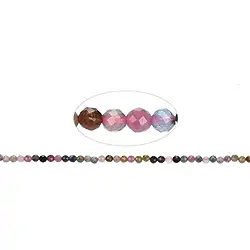 141560110620 String Beads, Tourmaline (multicolour/pink), faceted, 02 - 02,5mm (38cm) | Marco Schreier