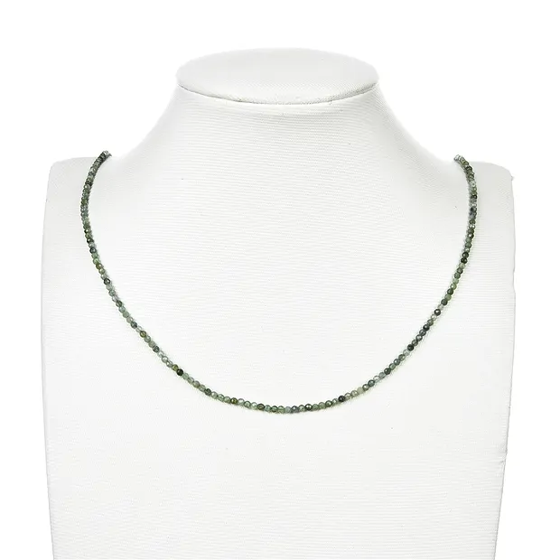 Rang de collier boules, tourmaline (vert olive), à facettes, 03mm (39cm) | Marco Schreier