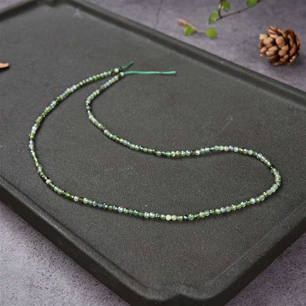 Filo di perline, tormalina (verde oliva), sfaccettato, 03 mm (39 cm) | Marco Schreier