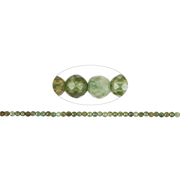 String Beads, Tourmaline (olive green), faceted, 03mm (39cm) | Marco Schreier