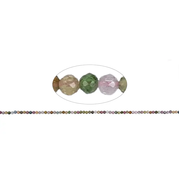 String Beads, Tourmaline (multicolour) A, faceted, 02mm | Marco Schreier