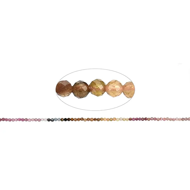 String Beads, Tourmaline (multicolour), faceted, 02.5mm | Marco Schreier