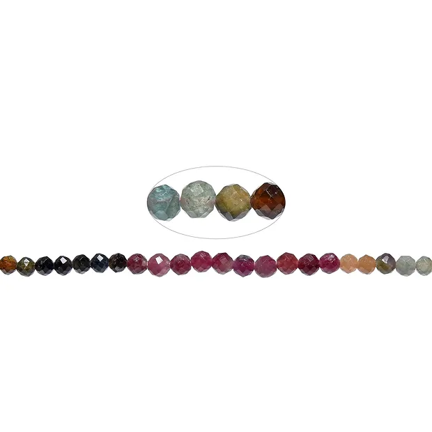 String Beads, Tourmaline (multicolour), 3,5mm | wholesaler gems & healing stones