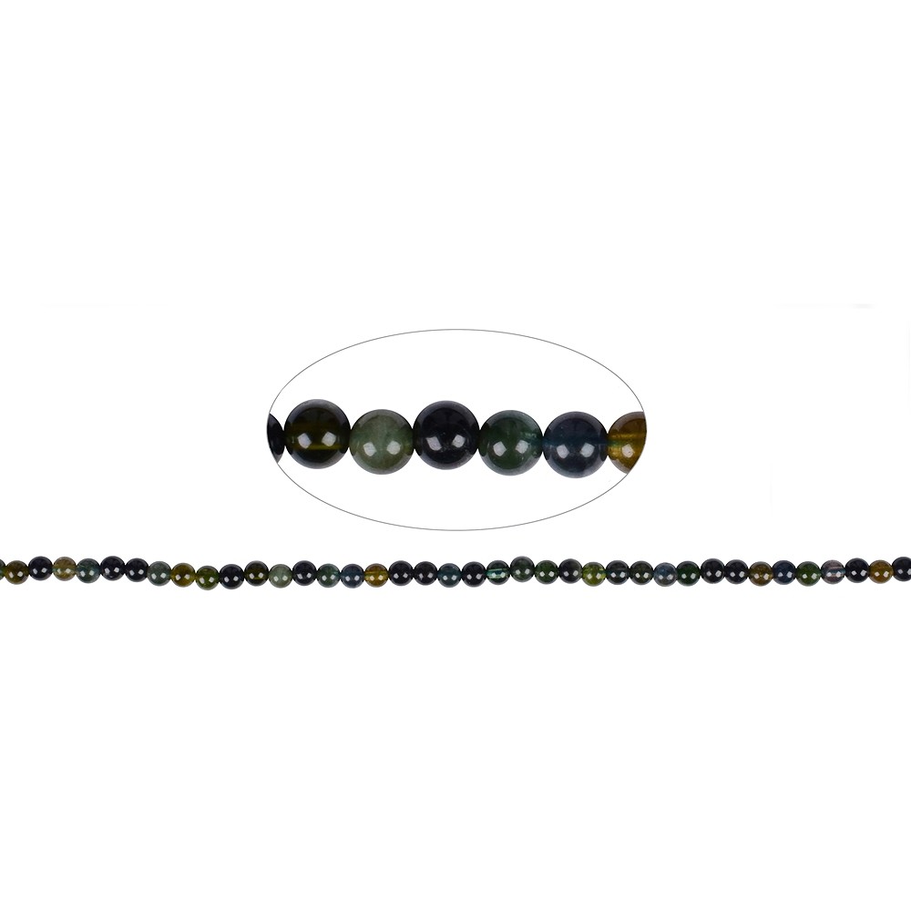 Rang de colliers boules, tourmaline (vert olive, bleu), 04,5mm (39cm) | Marco Schreier
