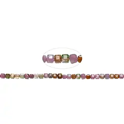 141560206220 Strand cube, Tourmaline (multicolour), faceted, 02mm (39cm) | Marco Schreier