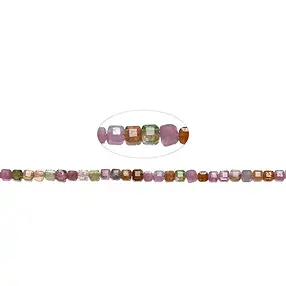 Rang de collier, Tourmaline (rose/polychrome), 02mm, facettes, (39cm) | Marco Schreier