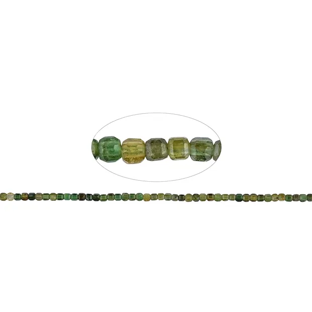Rang de colliers, Tourmaline (verte-olive), à facettes, 02mm (39cm) | Marco Schreier