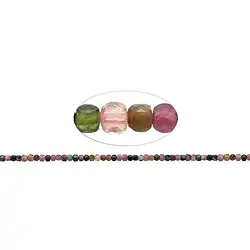 141560208420 Strand cube, Tourmaline (multicolour), faceted, 04mm (38cm) | Marco Schreier