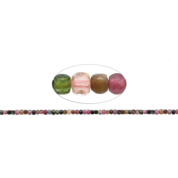 Strang Würfel, Turmalin (bunt), 04mm, facettiert (38cm) | Marco Schreier