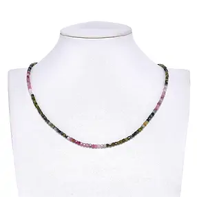 Stringed beads, Tourmaline (multicolour), 03mm, faceted (39cm) | Marco Schreier