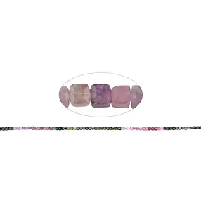 Stringed beads, Tourmaline (multicolour), 03mm, faceted (39cm) | Marco Schreier
