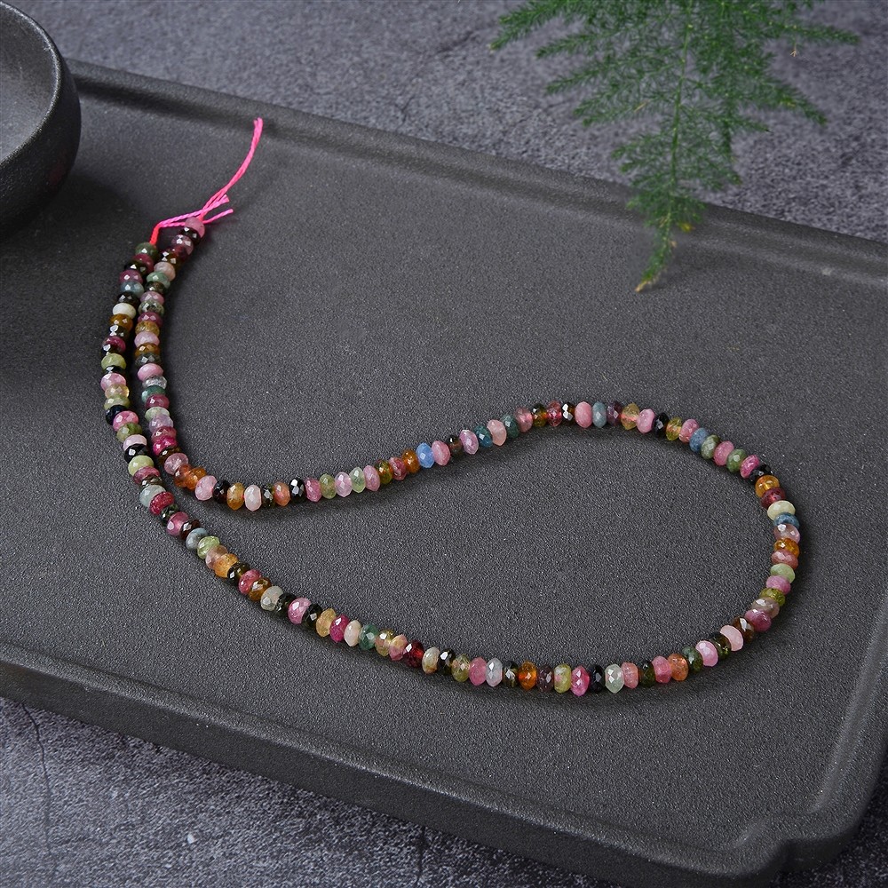 Strang Button, Turmalin (bunt), facettiert, 03 x 05mm | Marco Schreier