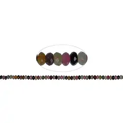 141560304520 Button strand, Tourmaline (multicolour), faceted, 03 x 05mm | Marco Schreier