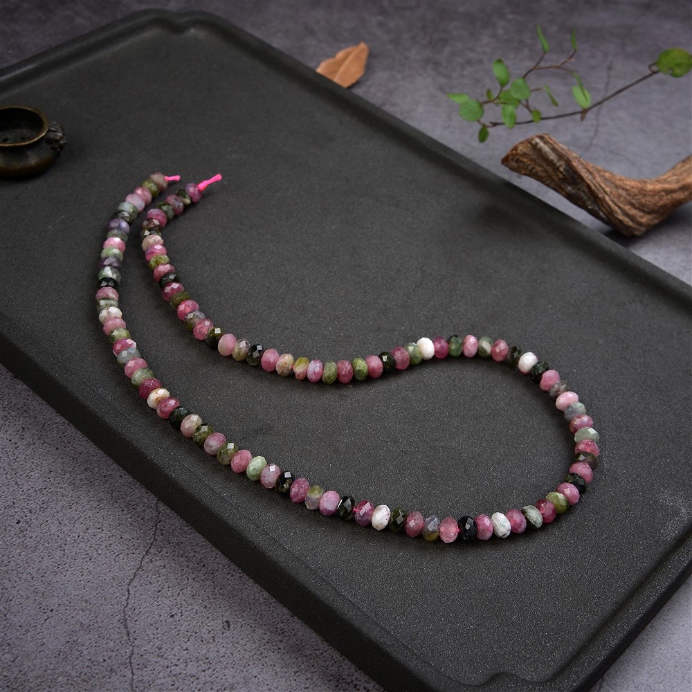 Filo di bottoni, Tormalina (colorata), sfaccettato, 04 x 06 mm | Marco Schreier