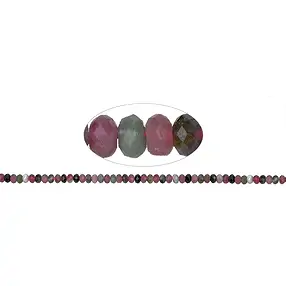 Strang Button, Turmalin (bunt), facettiert, 04 x 06mm | Marco Schreier