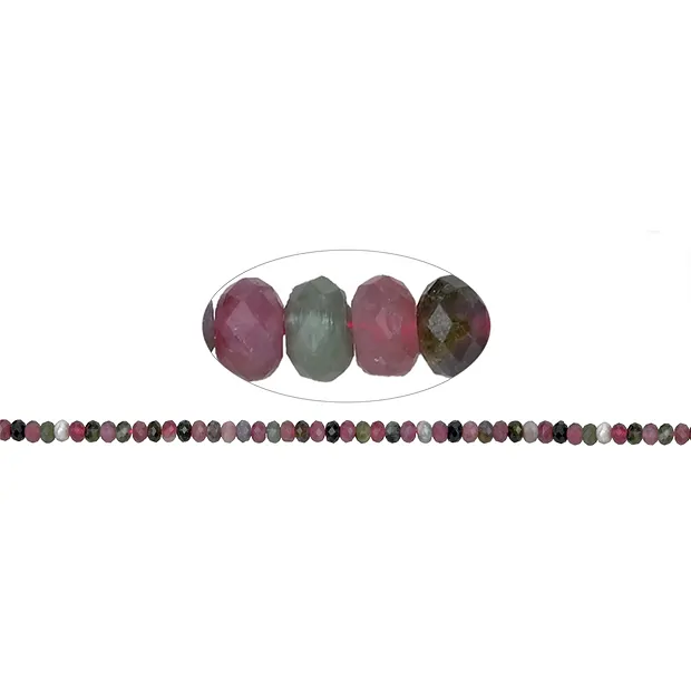 Strang Button, Turmalin (bunt), facettiert, 04 x 06mm | Marco Schreier