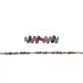 String of drops, Tourmaline (multicolour), 02 x 04mm, faceted (20cm) | Marco Schreier