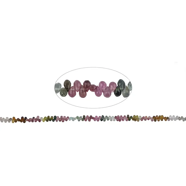 Collar de gotas, Turmalina (coloreada), 02 x 04mm, facetado (20cm) | Marco Schreier