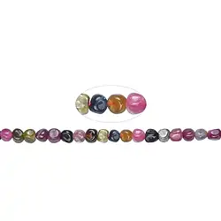 141560513520 Strang Nuggets/Potatoe, Turmalin (bunt), 05 x 06mm (39cm) | Marco Schreier