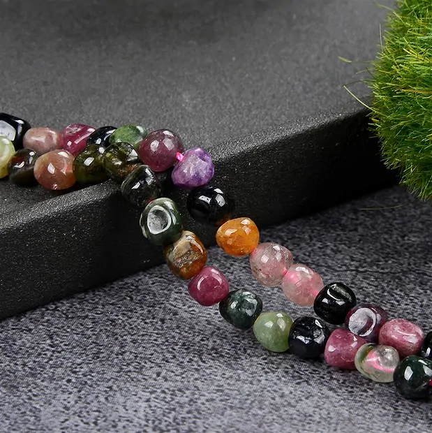Strand of nuggets, Tourmaline (multicolour), 05 - 06mm | Marco Schreier
