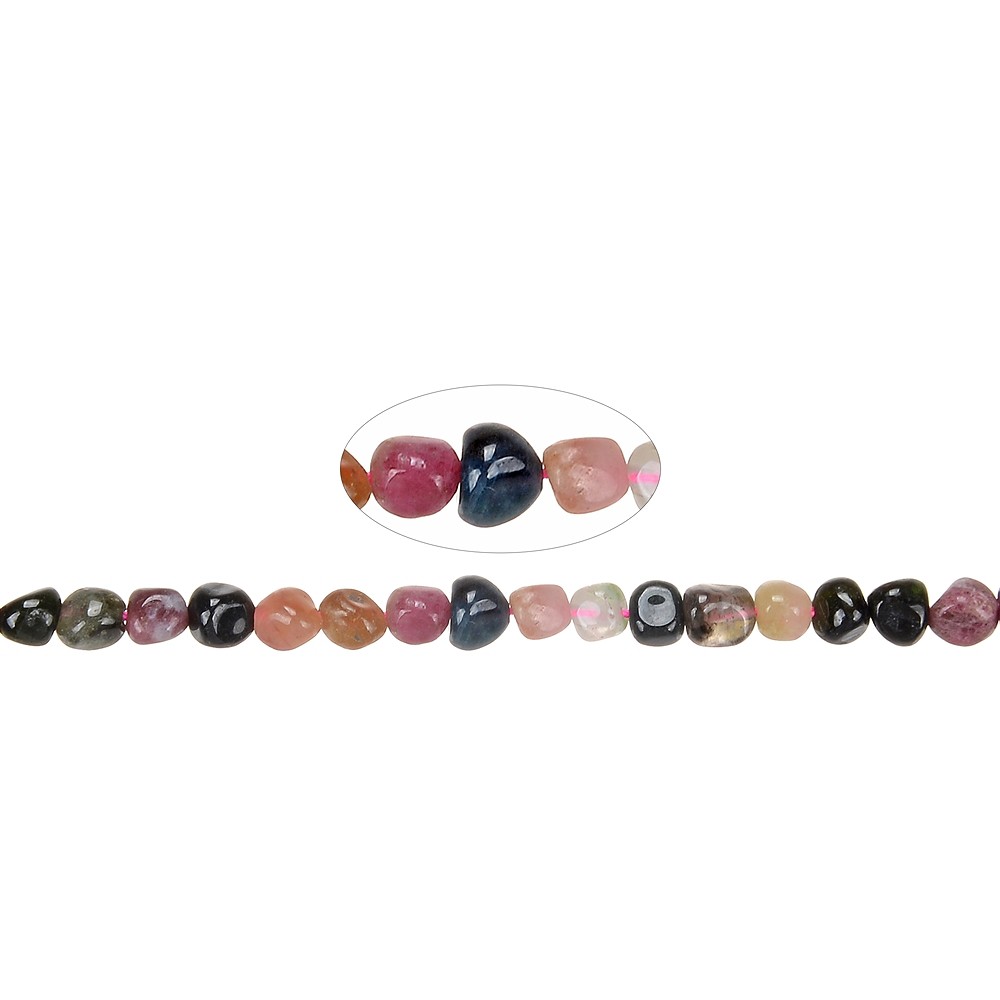 Rang de colliers Nuggets, Tourmaline (polychrome), 05 - 06mm | Marco Schreier