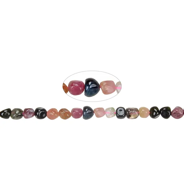 Strand of nuggets, Tourmaline (multicolour), 05 - 06mm | Marco Schreier