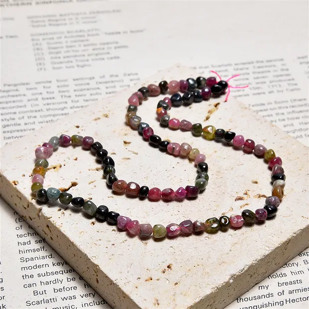 Filo di pepite, Tormalina (colorata), 04 - 05 mm | Marco Schreier