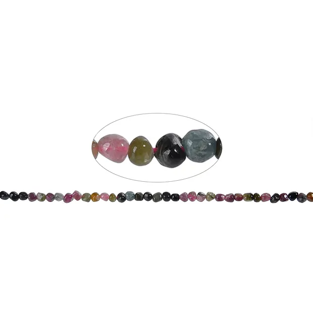 Strang Nuggets, Turmalin (bunt), 04 - 05mm | GH Edelsteine, Heilsteine & Schmuck