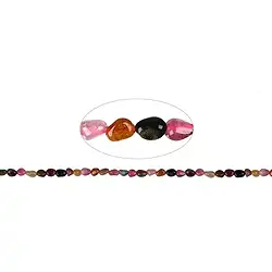 141560618621 Filo di pepite "Ciottoli", Tormalina (colorata) A, 04-06 x 03 mm | Marco Schreier