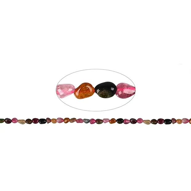 Rang de colliers Nuggets "Pebbles", Tourmaline (polychrome) A, 04-06 x 03mm | Marco Schreier