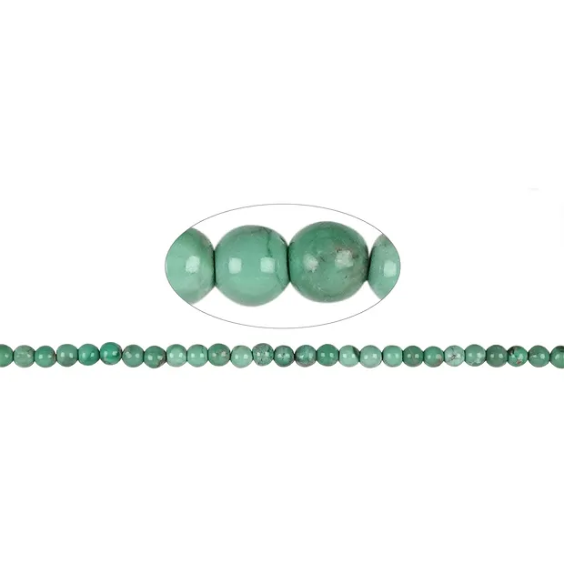 Filo di perle, Variscite (stab.), 07 mm | grossista gemme e pietre curative