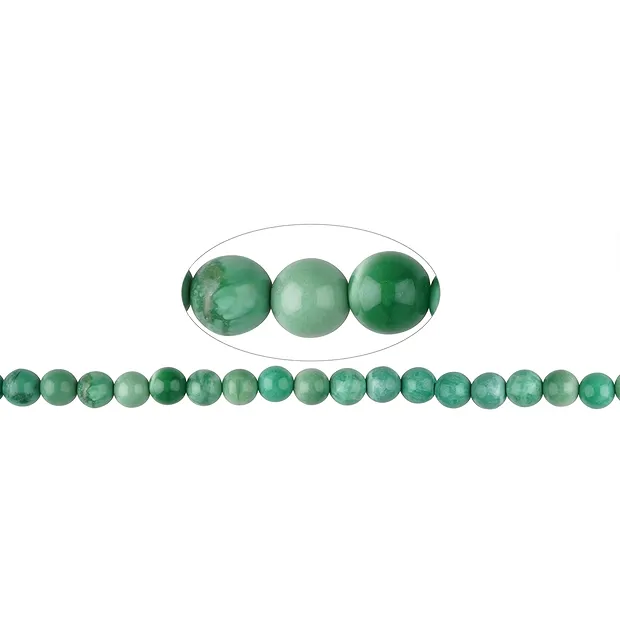 Rang de collier boules, Variscite AA (stab.), 10mm | Marco Schreier
